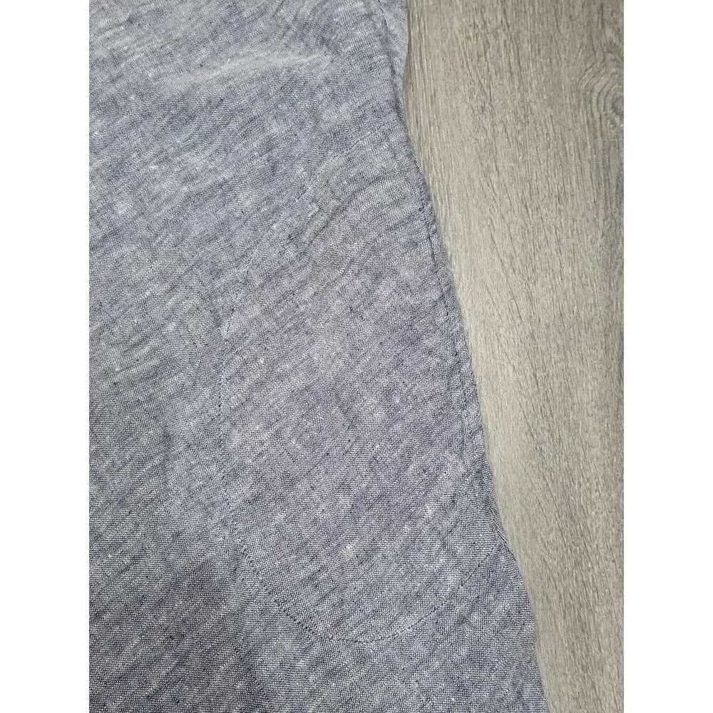 Lands' End 100% Linen Dress Sleeveless Swing Knee Length Grey 2X A003322 - Picture 8 of 10